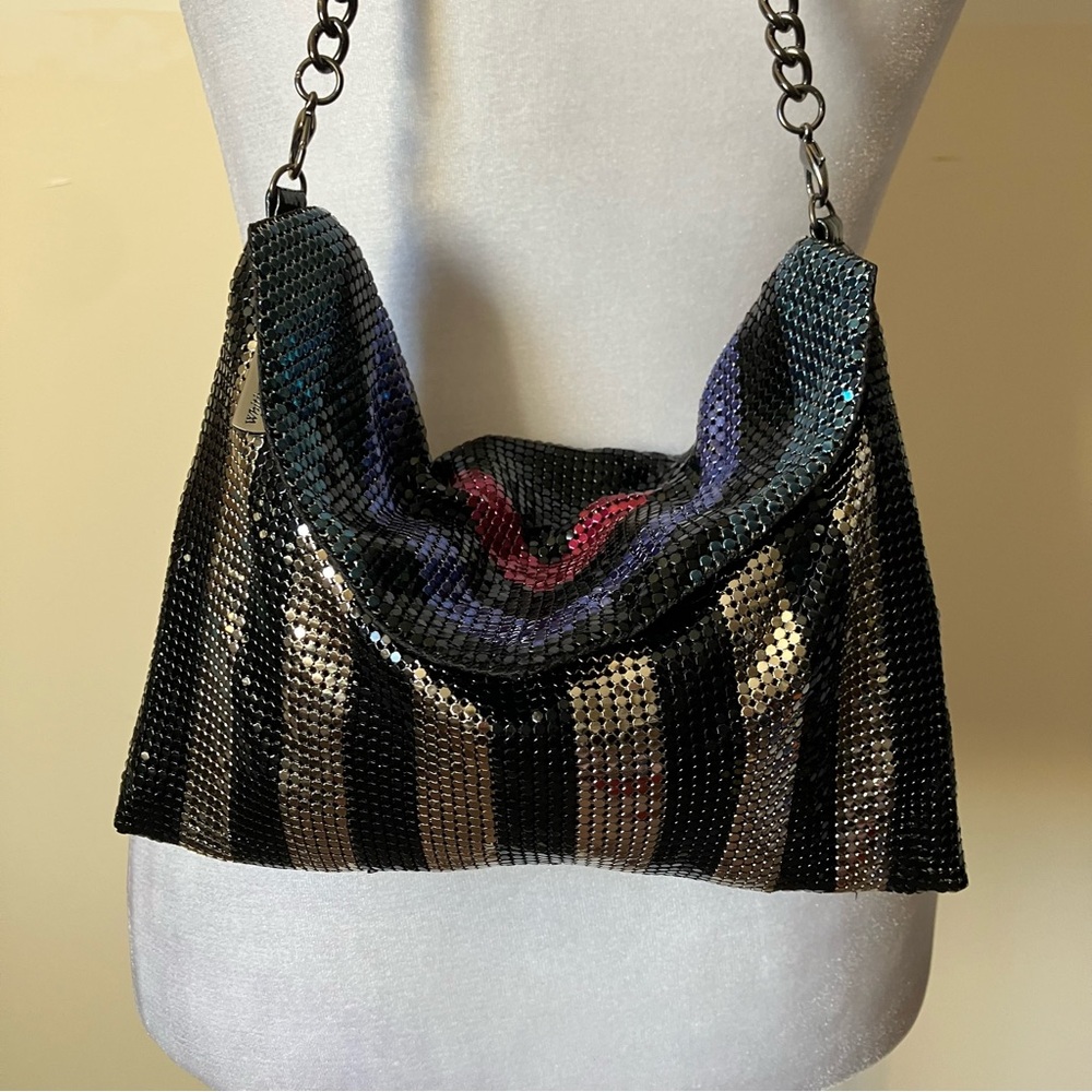 Whiting and Davis Chainmail Mesh Art Deco-inspired Chevron Metallic Evening Bag - Picture 8 of 13
